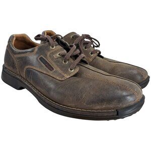 Ecco Fusion Brown Leather Lace Up Oxford Shoes Size 47 US 13-13.5 Split Toe
